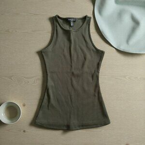 WHITE HOUSE BLACK MARKET Olive Green Forme Tank Top Size XS